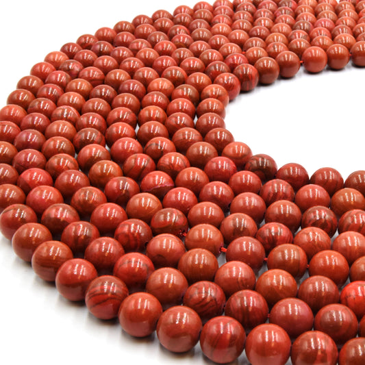 Brick Red Poppy Jasper Gemstone Beads - 6mm, 8mm, 10mm