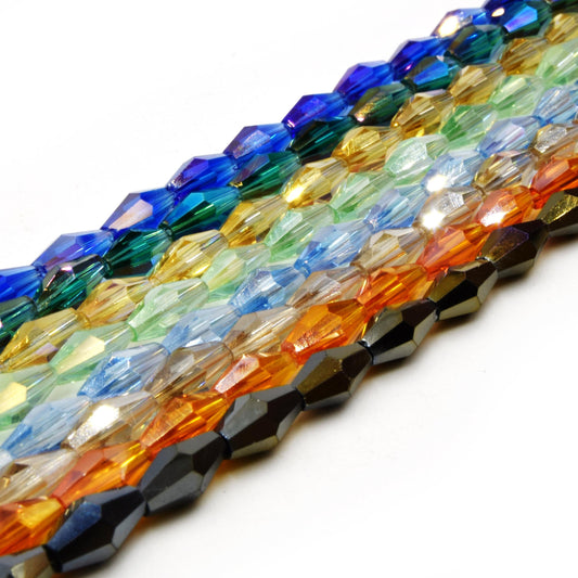 Faceted Chinese Crystal Beads: 8mm Bicone Shaped Glass Beads