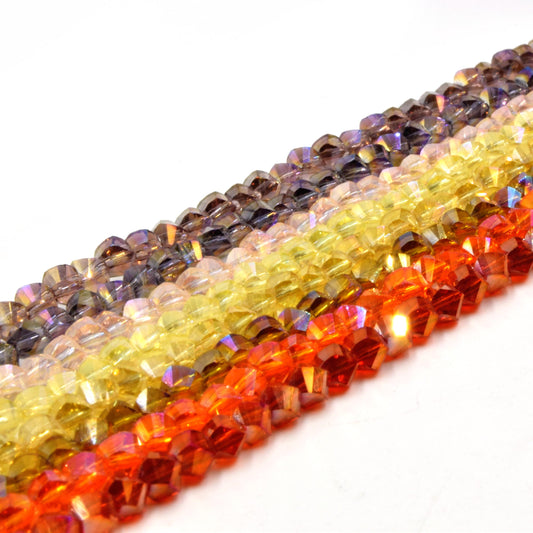 Faceted Chinese Crystal Beads: 4mm Twisted Round Shaped Glass Beads