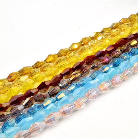 Faceted Chinese Crystal Beads: 6mm Bicone Shaped Glass Beads