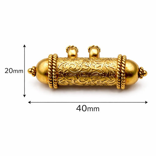 Tibetan Gold Prayer Tube Pendant