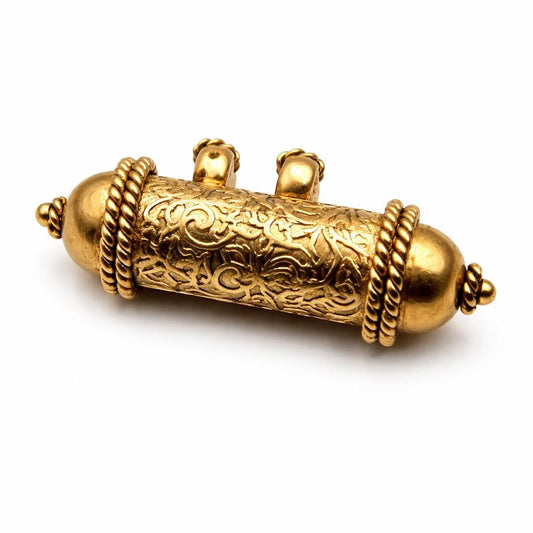Tibetan Gold Prayer Tube Pendant