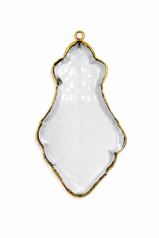 XL Clear Quartz Electroplated Pendant | 4.9" Gold or 5.5" Gunmetal