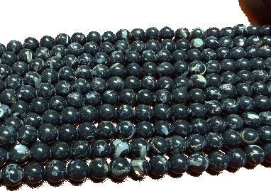 Black Howlite MOP Beads, Natural Gemstone Round Beads 6mm 8mm 10mm 12mm, Jewelry Making Supplies, DIY Bracelet Necklace Beads