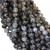 10mm Faceted Round Black/Gray Dragon Vein Agate Beads - 15" Strand (Approximately 38 Beads per Strand) - Natural Semi-Precious Gemstone