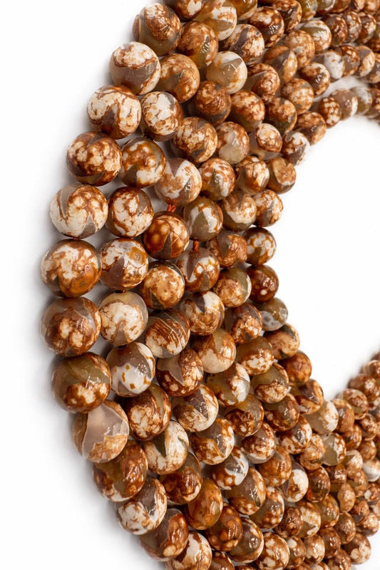 Natural Ice Agate Beads – 8mm Gemstone Beads for Jewelry Making