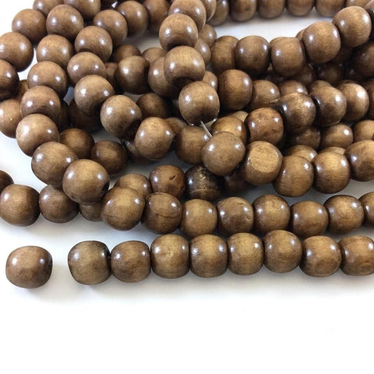 Natural Brown Wood Round Beads  12mm Crafting Supplies Strand