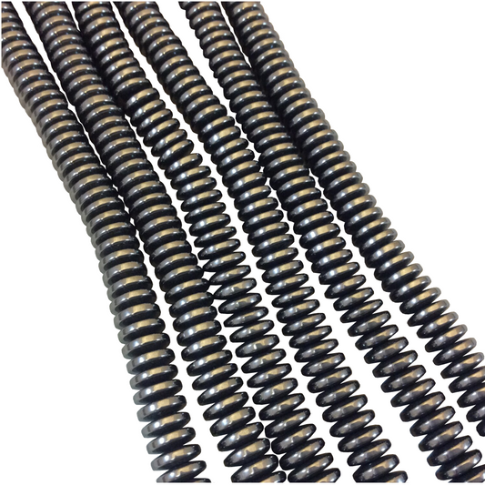 Hematite Smooth Round/Disc Spacer Beads in Gunmetal, Gold, Light Gold, and Silver - Available in 4mm, 6mm, 8mm, 10mm Sizes - 14.5" Strand"