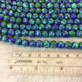 12mm Synthetic Malachite/Azurite Smooth Finish Round/Ball Shaped Beads with 2.5mm Holes - 7.75" Strand (Approx. 25 Beads) - LARGE HOLE BEADS