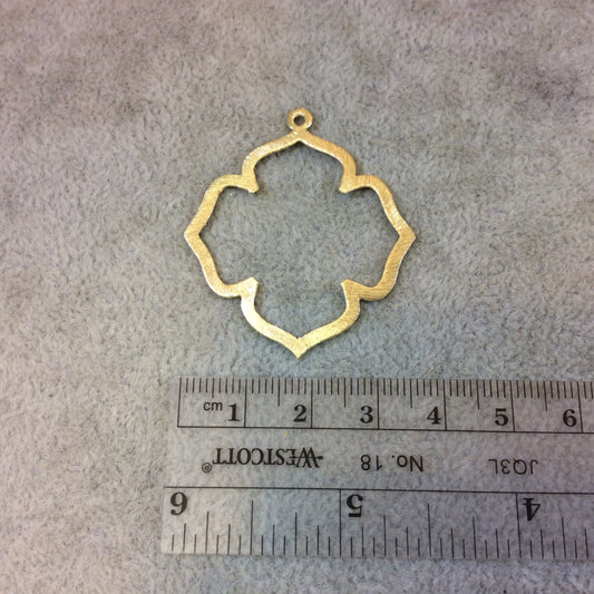 Jewelry Findings Medium Sized Gold Plated Copper Open Wavy Flower Blossom Shaped Components 37mm x 39mm - Sold in Packs of 10 (250-GD/371)