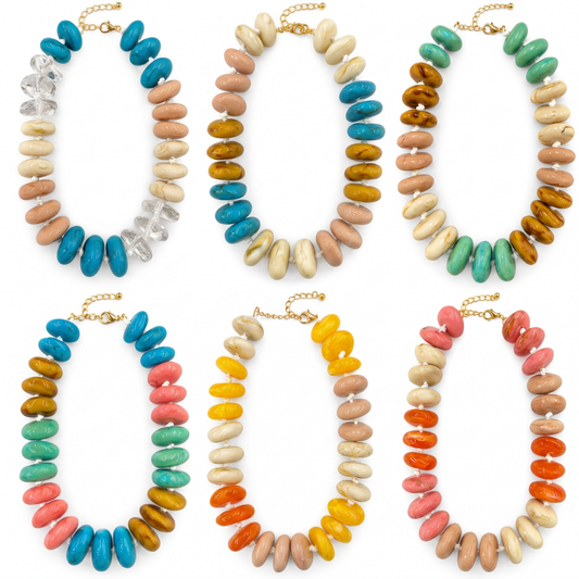Six necklace styles collage