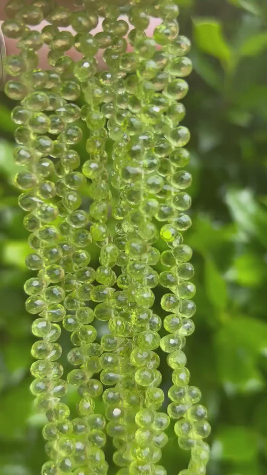 Peridot Briolette Beads - 4mm x 6mm Faceted Drops