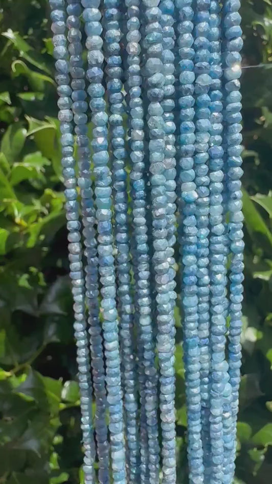 Mystic Blue Dyed Natural Quartz Rondelle Beads | 2-3mm Faceted
