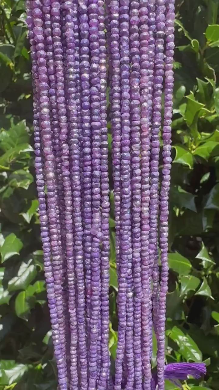4mm Faceted Mystic Purple Quartz Rondelle Beads
