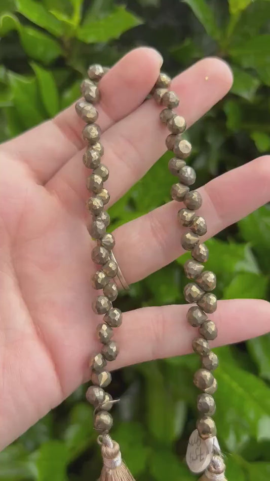 Pyrite Onion Beads - 5mm faceted teardrop beads for earrings