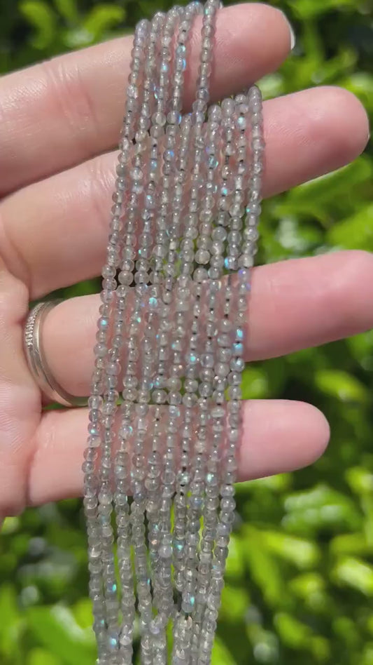 3mm Labradorite Beads - Semi Precious Round Gemstone Beads