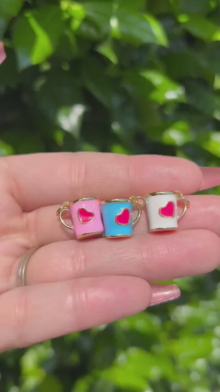 Coffee Cup Charms for Bracelet and Necklaces - Coffee Lover's Jewelry