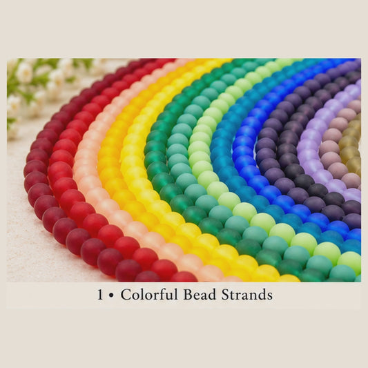8 mm Matte Round Glass Beads – 15.5-inch Strand