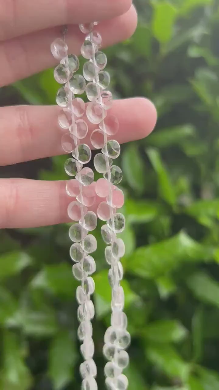 6mm Clear Quartz Faceted Heart Teardrop Beads