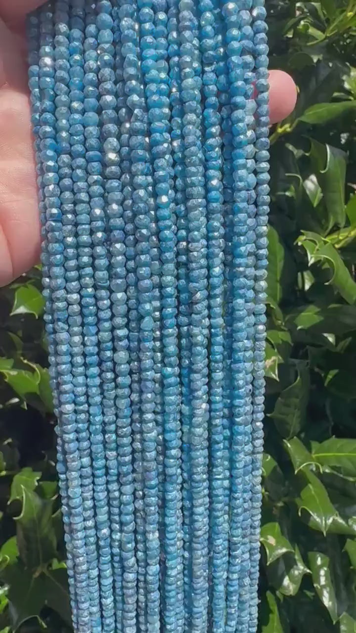 Mystic Blue Quartz Rondelle Beads -  4mm Faceted