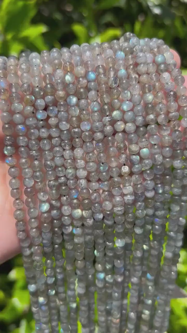 4mm Labradorite Beads - Semi Precious Indian Gemstone Beads