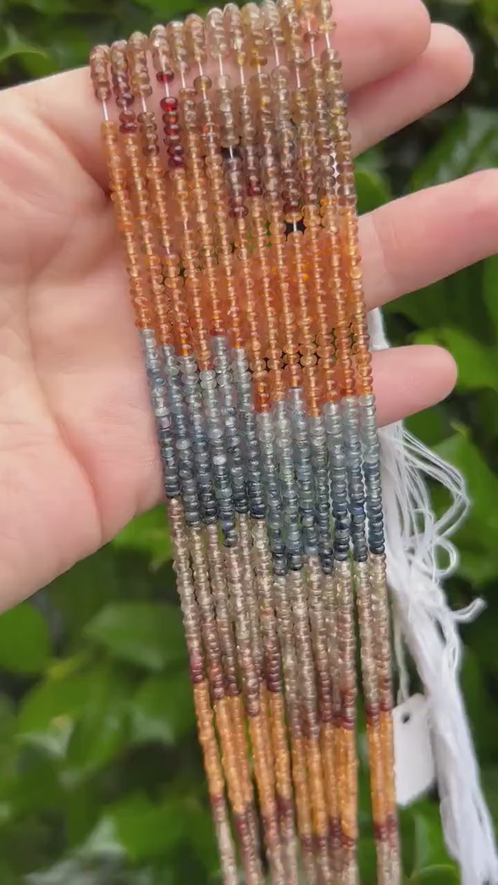 Sapphire Beads - 3mm Smooth Rondelles