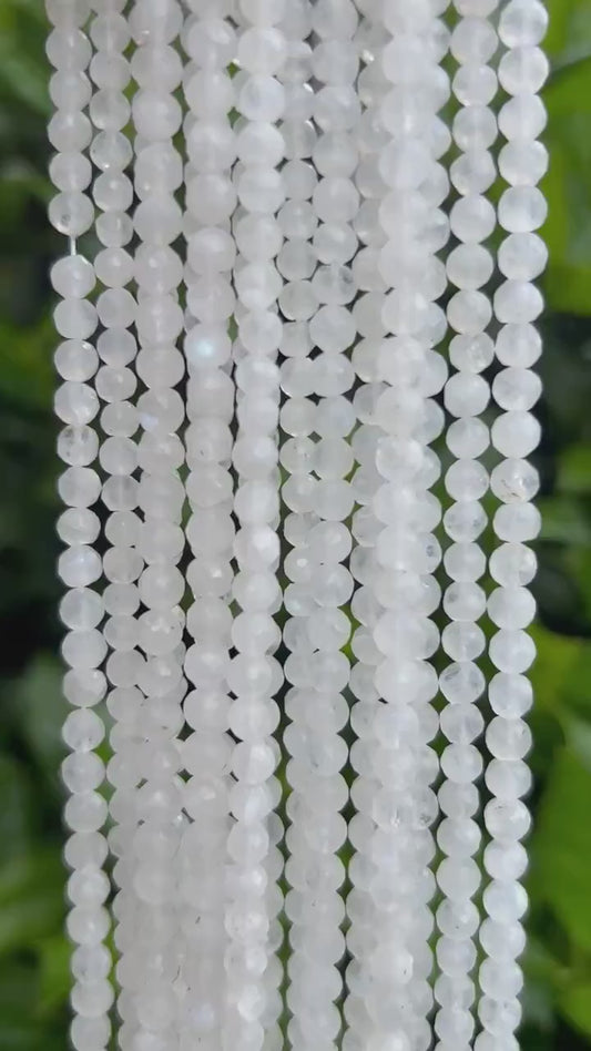 5mm Rainbow Moonstone Faceted Round Beads