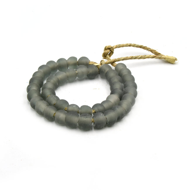 Recycled Glass Beads | 10-12mm Sea Glass Round Rondelle Beads - Sold by Approx. 17" Strand (~45 Beads)