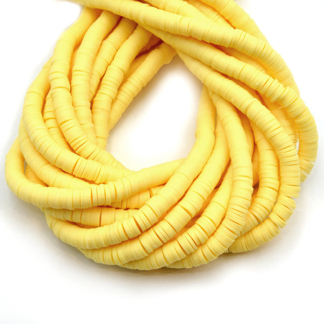 Yellow & Blue Clay Disc Bead Strands