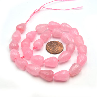 Faceted Jade Teardrop Beads | Faceted Dyed Pink Orange Blue Green Jade Teardrop Beads | 10mm x 15mm Available