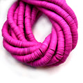 African Vinyl Beads | 8mm Purple Pink Vinyl Clay Heishi Disc Beads (Approx. 350 Beads)