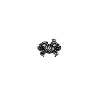 Sparkling Black Crab Charms with Cubic Zirconia Gems - Perfect for Unique Jewelry Making