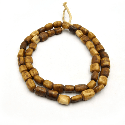 brown bone beads tube shaped beads