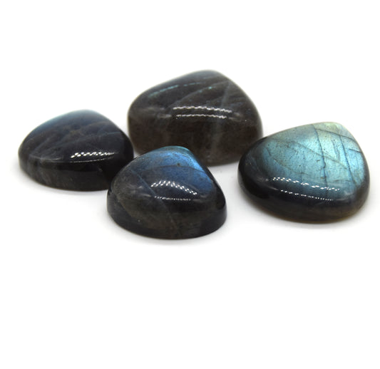 4 Assorted Labradorite Heart Cabochons