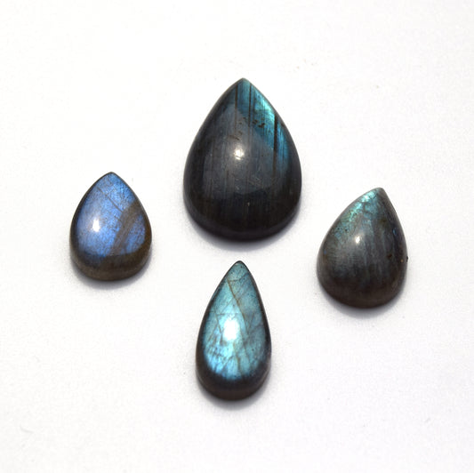 4 Assorted Labradorite Teardrop Cabochons