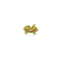 Glistening Gold Crab Charm with Sparkling Cubic Zirconia Crystals - Perfect for Jewelry Making