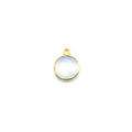 Round Charms | Circle Charms | 10mm Gold Plated Hydro Quartz Bezels