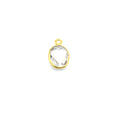 Round Charms | Oval Pendants | 10mm Gold Plated Hydro Quartz Bezels