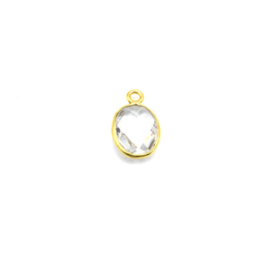 Round Charms | Oval Pendants | 10mm Gold Plated Hydro Quartz Bezels
