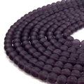 Indian Glass Beads | 8mm Matte Round Shaped Indian Beach Glass Beads | Red Yellow Orange Purple Blue Green Black White Available