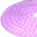 Indian Glass Beads | 8mm Matte Round Shaped Indian Beach Glass Beads | Red Yellow Orange Purple Blue Green Black White Available