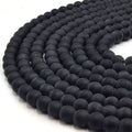 Indian Glass Beads | 8mm Matte Round Shaped Indian Beach Glass Beads | Red Yellow Orange Purple Blue Green Black White Available