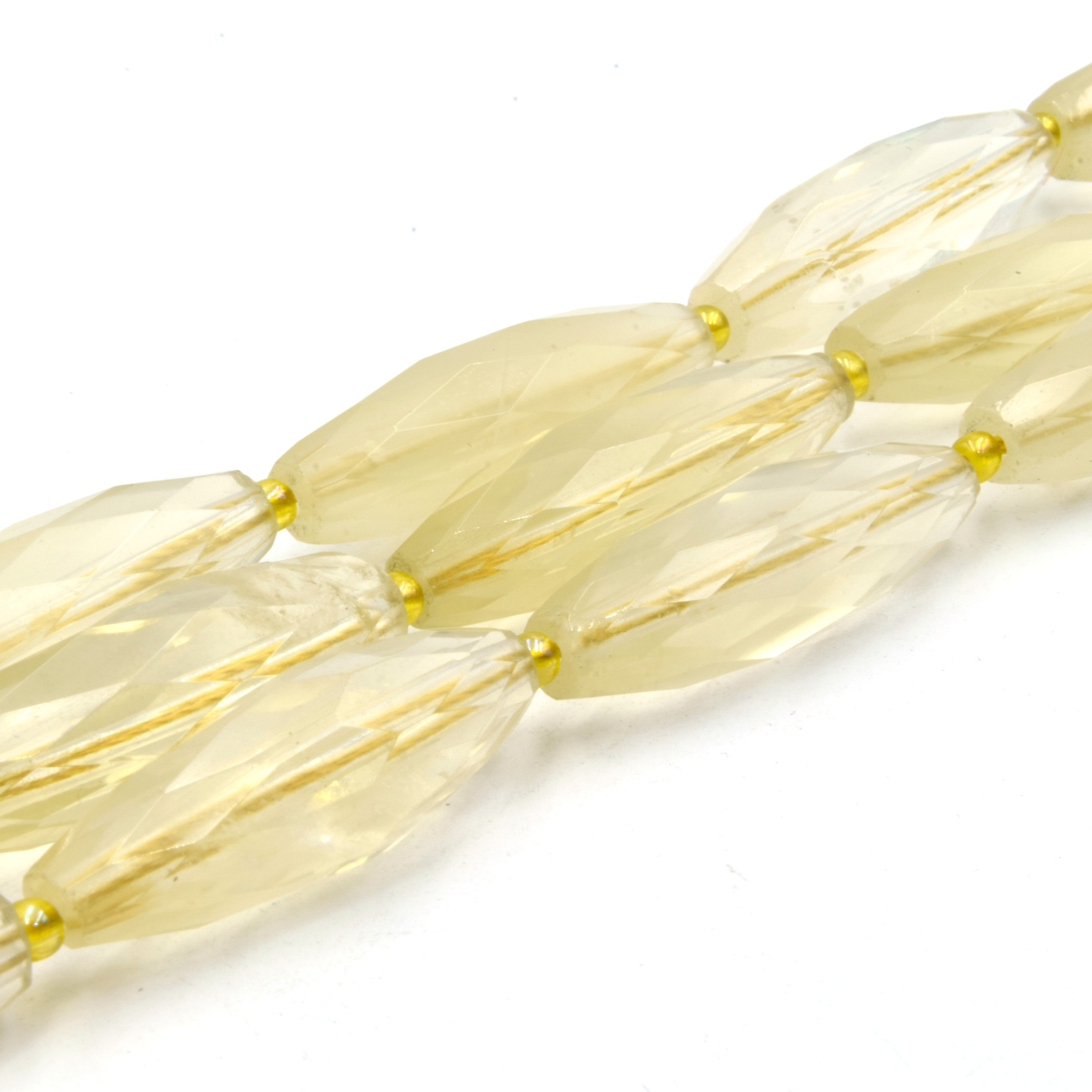 Faceted Tube Beads 30mm Gemstone Beads Rice Shaped Beads Only Beads