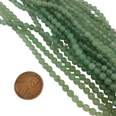 4mm Green Aventurine Round Bead Strand, approx. 93 beads per strand