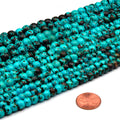 Bone Beads | Mottled Aqua Rondelle Beads | 6mm, 8mm, 10mm