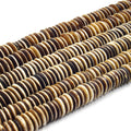 bicolor dark brown saucer bone bead