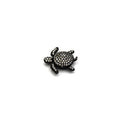  This image shows a set of cubic zirconia turtle shaped beads. The beads are gold and black in color and have an intricate, detailed design. The beads have a glossy finish and feature small cubic zirconia stones that give the turtles an extra sparkle. They are perfect for jewelry making and other craft projects.