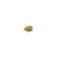 This small gold turtle bead features a Cubic Zirconia inlay in its shell. This bead is perfect for jewelry making.