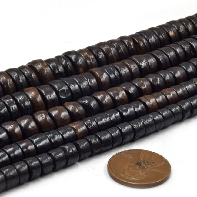dark brown bone beads
