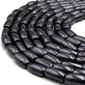 ebony black tube bone beads